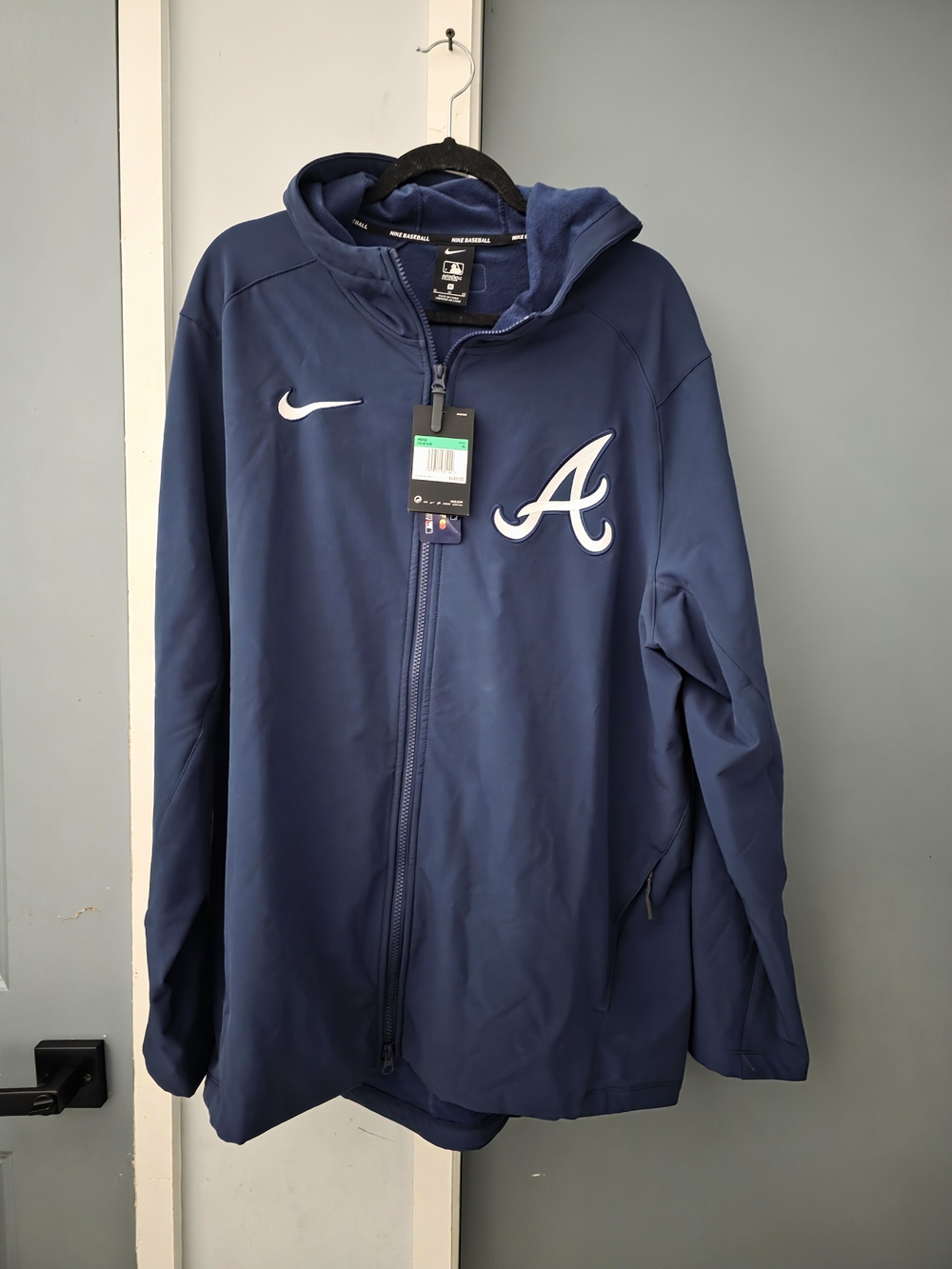 Nike Men's Atlanta Braves Navy Full-Zip Hooded Jacket